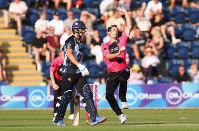 200625 - Glamorgan v Somerset, Vitality Blast  T20 - Lewis Gregory of Somerset bowls