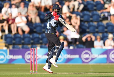200625 - Glamorgan v Somerset, Vitality Blast  T20 - Imad Wasim of Glamorgan plays a shot