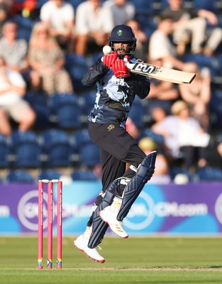 200625 - Glamorgan v Somerset, Vitality Blast  T20 - Imad Wasim of Glamorgan plays a shot