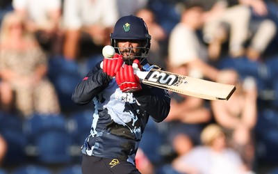 200625 - Glamorgan v Somerset, Vitality Blast  T20 - Imad Wasim of Glamorgan plays a shot