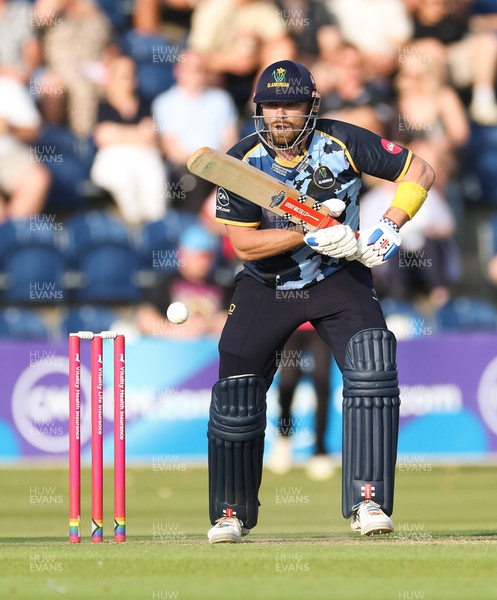 200625 - Glamorgan v Somerset, Vitality Blast  T20 - Dan Douthwaite of Glamorgan plays a shot