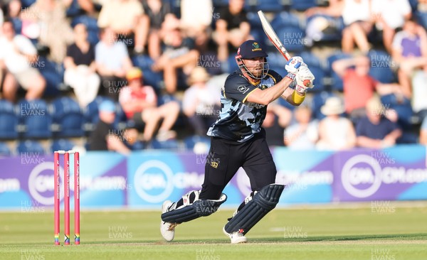 200625 - Glamorgan v Somerset, Vitality Blast  T20 - Dan Douthwaite of Glamorgan plays a shot