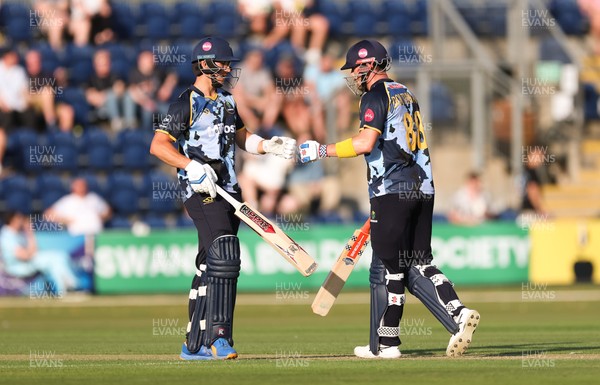 200625 - Glamorgan v Somerset, Vitality Blast  T20 - Asa Tribe of Glamorgan and Dan Douthwaite of Glamorgan