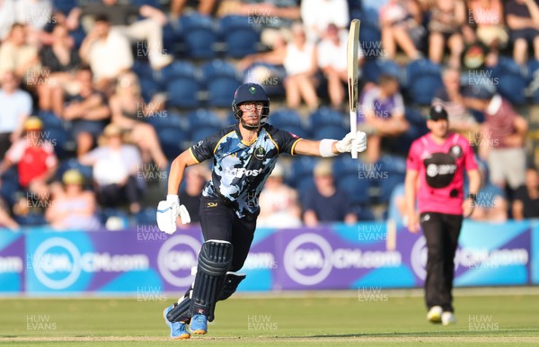 200625 - Glamorgan v Somerset, Vitality Blast  T20 - Asa Tribe of Glamorgan plays a shot