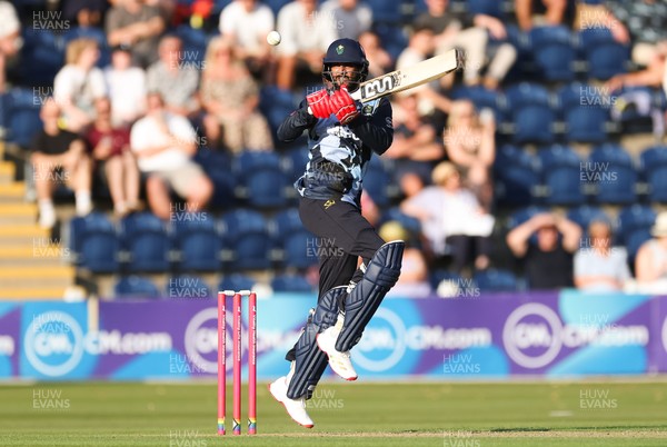 200625 - Glamorgan v Somerset, Vitality Blast  T20 - Imad Wasim of Glamorgan plays a shot
