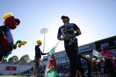 290526 - Glamorgan v Somerset - Vitality Blast - Dan Douthwaite enters the field
