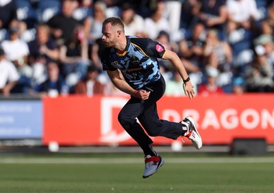 290526 - Glamorgan v Somerset - Vitality Blast - Nathan McAndrew of Glamorgan bowling