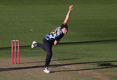 290526 - Glamorgan v Somerset - Vitality Blast - Ned Leonard of Glamorgan bowling