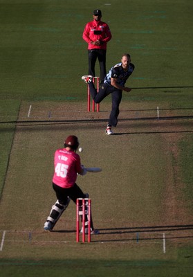 290526 - Glamorgan v Somerset - Vitality Blast - Nathan McAndrew of Glamorgan bowling