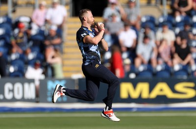 290526 - Glamorgan v Somerset - Vitality Blast - Nathan McAndrew of Glamorgan bowling