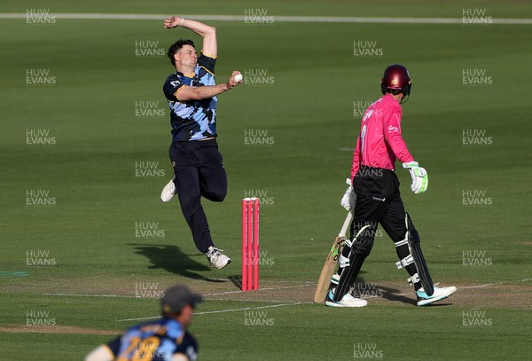 290526 - Glamorgan v Somerset - Vitality Blast - Ned Leonard of Glamorgan bowling