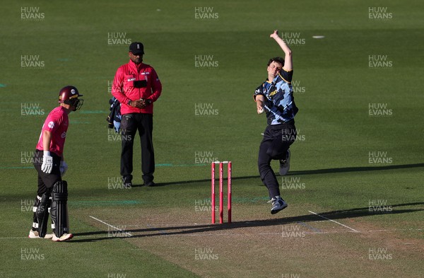 290526 - Glamorgan v Somerset - Vitality Blast - Ned Leonard of Glamorgan bowling
