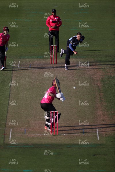 290526 - Glamorgan v Somerset - Vitality Blast - Dan Douthwaite of Glamorgan bowling