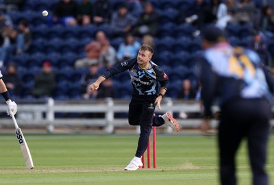 030625 - Glamorgan Cricket v Surrey - Vitality T20 Blast - Mason Crane of Glamorgan bowling