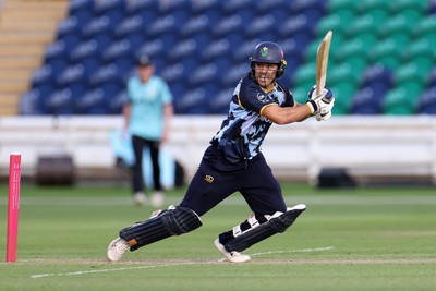 030625 - Glamorgan Cricket v Surrey - Vitality T20 Blast - Kiran Carlson of Glamorgan batting