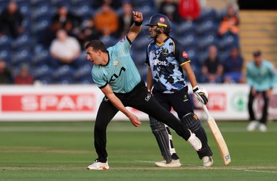 030625 - Glamorgan Cricket v Surrey - Vitality T20 Blast - Dan Worrall of Surrey bowling
