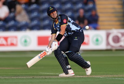 030625 - Glamorgan Cricket v Surrey - Vitality T20 Blast - Will Smale of Glamorgan hits the ball for four runs