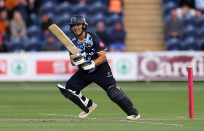 030625 - Glamorgan Cricket v Surrey - Vitality T20 Blast - Kiran Carlson of Glamorgan batting