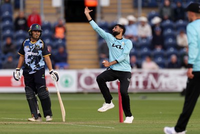 030625 - Glamorgan Cricket v Surrey - Vitality T20 Blast - Yousef Majid of Surrey bowling