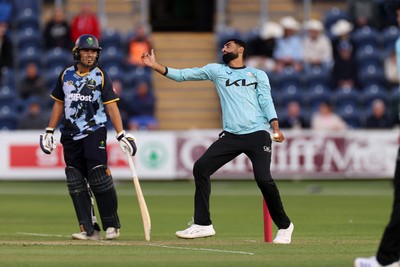 030625 - Glamorgan Cricket v Surrey - Vitality T20 Blast - Yousef Majid of Surrey bowling