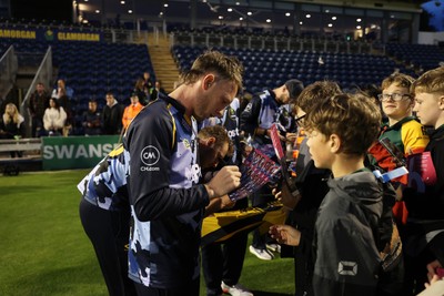 030625 - Glamorgan Cricket v Surrey - Vitality T20 Blast - Tom Bevan of Glamorgan with fans