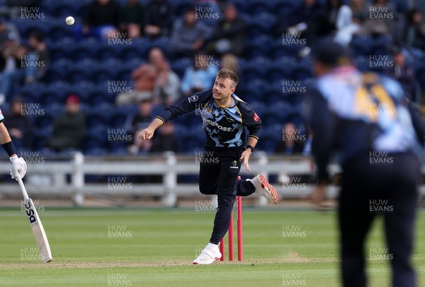 030625 - Glamorgan Cricket v Surrey - Vitality T20 Blast - Mason Crane of Glamorgan bowling