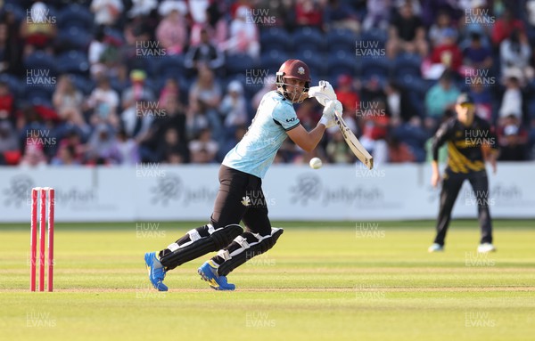 070623 - Glamorgan v Surrey, Vitality Blast T20 - Will Jacks of Surrey plays a shot