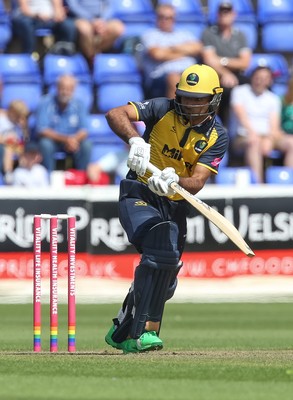 110819 - Glamorgan v Surrey, Vitality Blast - Fakhar Zaman of Glamorgan plays a shot