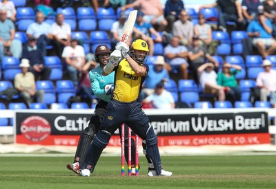 110819 - Glamorgan v Surrey, Vitality Blast - Shaun Marsh of Glamorgan plays a shot