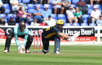 110819 - Glamorgan v Surrey, Vitality Blast - Chris Cooke of Glamorgan plays a shot