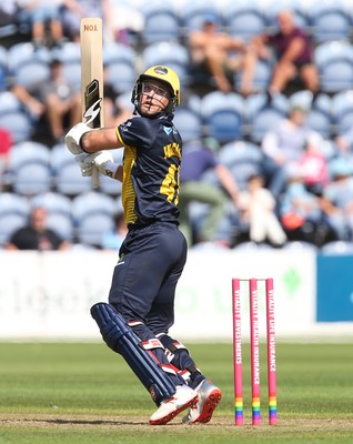 110819 - Glamorgan v Surrey, Vitality Blast - Colin Ingram of Glamorgan hits a four