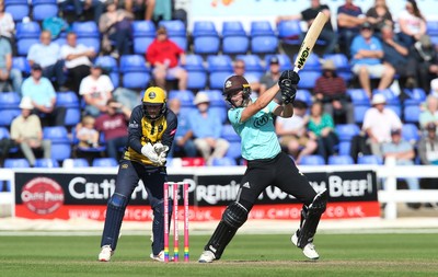 110819 - Glamorgan v Surrey, Vitality Blast - Will Jacks of Surrey plays a shot