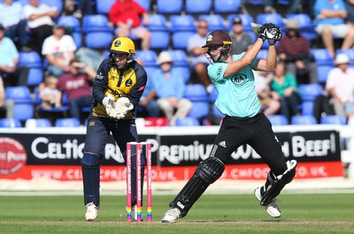 110819 - Glamorgan v Surrey, Vitality Blast - Will Jacks of Surrey plays a shot