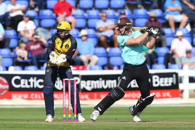 110819 - Glamorgan v Surrey, Vitality Blast - Will Jacks of Surrey plays a shot