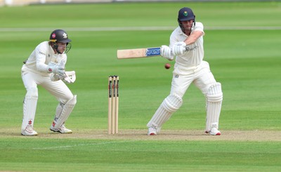 190626 - Glamorgan v Surrey, Rothesay County Championship Division 1- Chris Cooke of Glamorgan  plays a shot