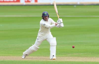 190626 - Glamorgan v Surrey, Rothesay County Championship Division 1- Mason Crane of Glamorgan  plays a shot