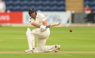 190626 - Glamorgan v Surrey, Rothesay County Championship Division 1- Chris Cooke of Glamorgan scores the run to take him to his century