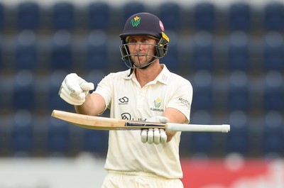 190626 - Glamorgan v Surrey, Rothesay County Championship Division 1- Chris Cooke of Glamorgan celebrates his century