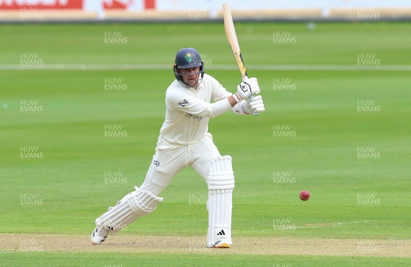 190626 - Glamorgan v Surrey, Rothesay County Championship Division 1- Mason Crane of Glamorgan  plays a shot