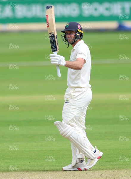 190626 - Glamorgan v Surrey, Rothesay County Championship Division 1- Chris Cooke of Glamorgan celebrates his 50