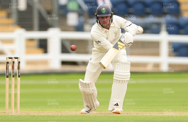 190626 - Glamorgan v Surrey, Rothesay County Championship Division 1- Mason Crane of Glamorgan plays a shot