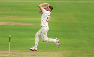 200626 - Glamorgan v Surrey, Rothesay County Championship Division 1- Tom Norton  of Glamorgan bowls