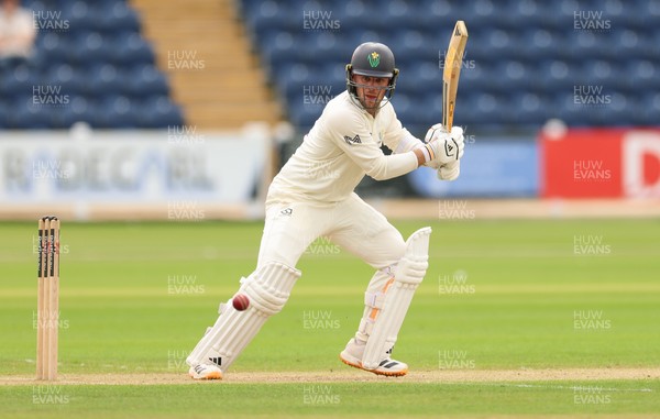 200626 - Glamorgan v Surrey, Rothesay County Championship Division 1- Mason Crane of Glamorgan plays a shot