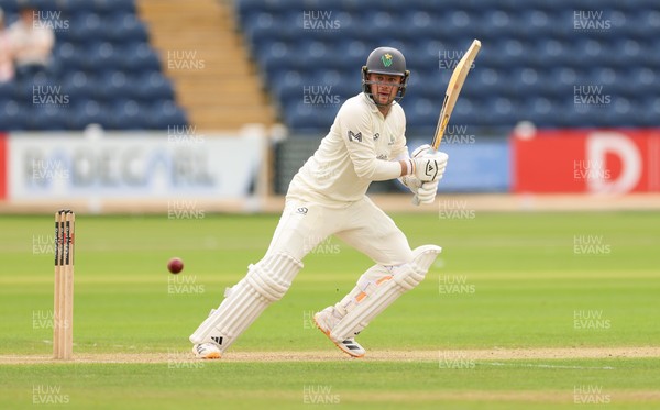 200626 - Glamorgan v Surrey, Rothesay County Championship Division 1- Mason Crane of Glamorgan plays a shot