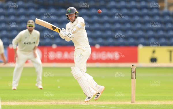 200626 - Glamorgan v Surrey, Rothesay County Championship Division 1- Mason Crane of Glamorgan plays a shot