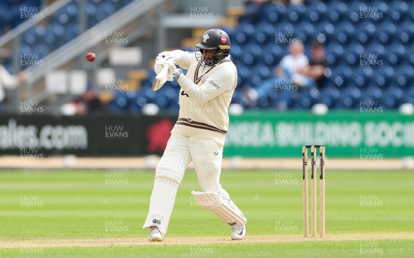 200626 - Glamorgan v Surrey, Rothesay County Championship Division 1- Ryan Patel of Surrey plays a shot