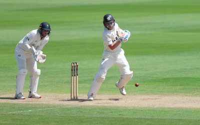 210626 - Glamorgan v Surrey, Rothesay County Championship Division 1- Ollie Pope of Surrey plays a shot