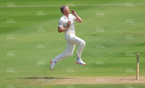 210626 - Glamorgan v Surrey, Rothesay County Championship Division 1- Timm van der Gugten of Glamorgan bowls