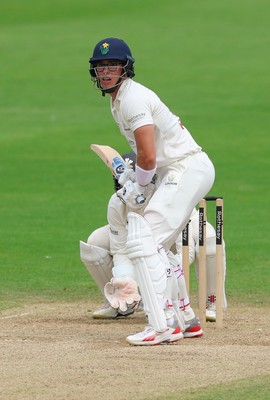 220626 - Glamorgan v Surrey, Rothesay County Championship Division 1- Asa Tribe of Glamorgan plays a shot