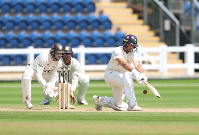 220626 - Glamorgan v Surrey, Rothesay County Championship Division 1- Colin Ingram of Glamorgan plays a shot